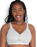 Cotton Luxe Front And Back Close Wireless Bra - Grey Heather - Final Sale!