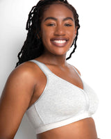Cotton Luxe Front And Back Close Wireless Bra - Grey Heather - Final Sale!