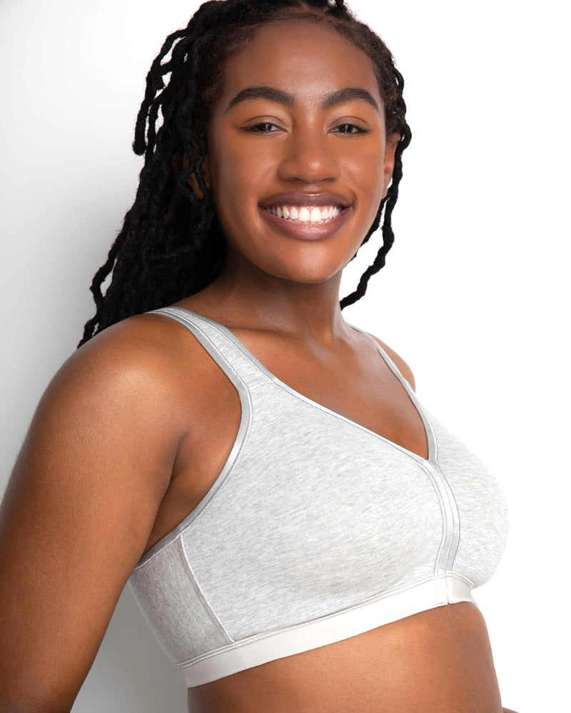 Cotton Luxe Front And Back Close Wireless Bra - Grey Heather - Final S –  Curvy Couture